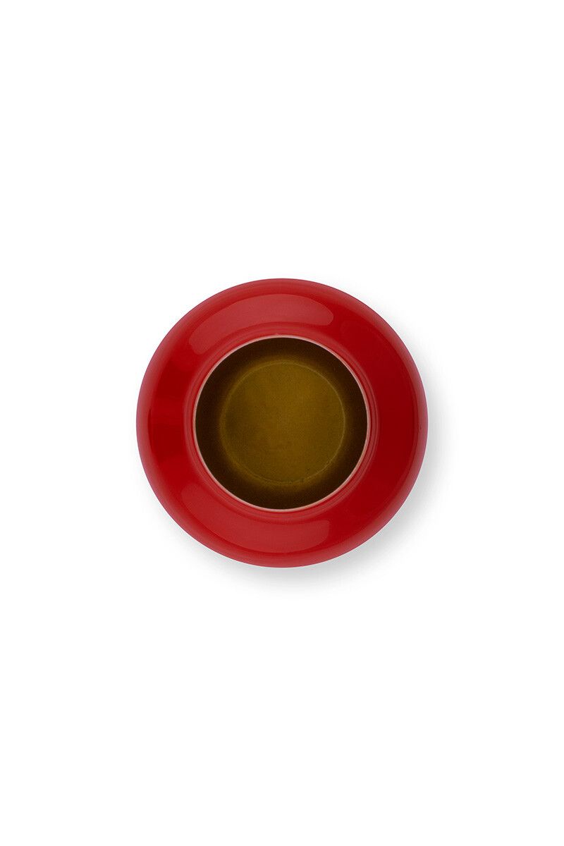 Pip Studio - Mini Vaso Rotondo in metallo Rosso 10 cm