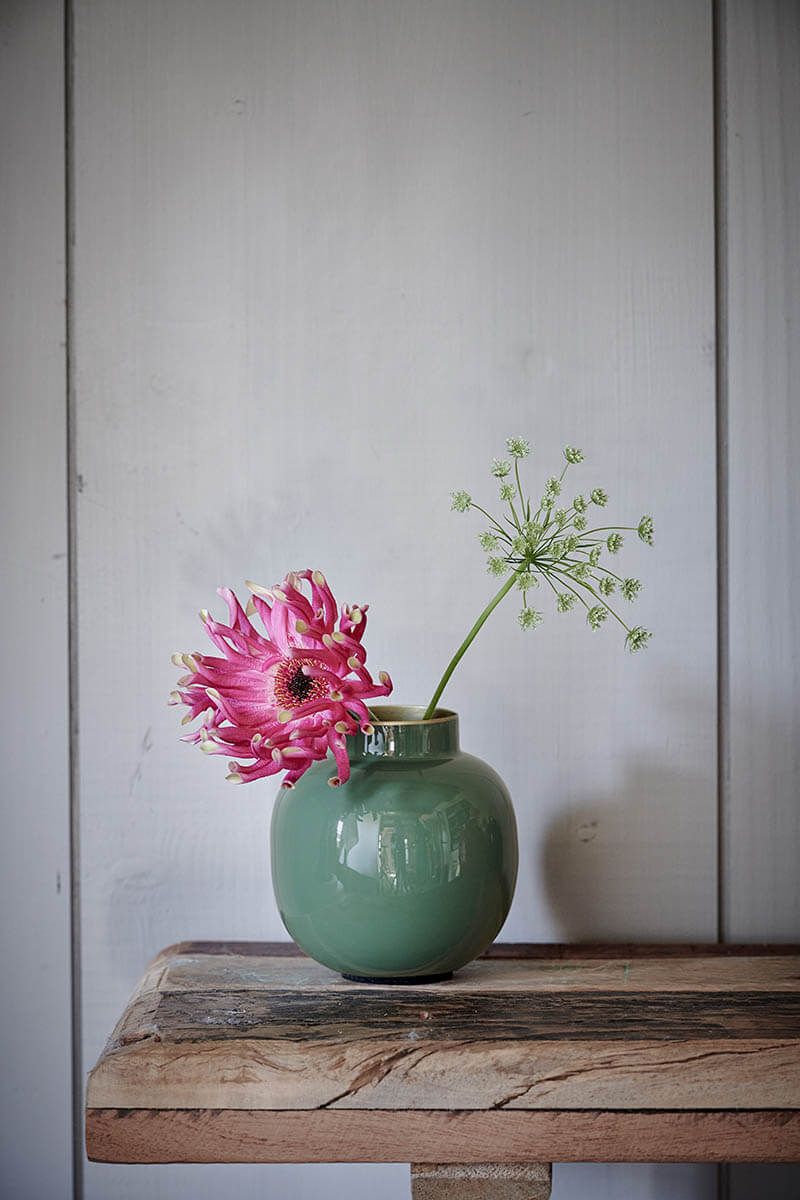 Pip Studio - Mini Vaso Rotondo in metallo Verde 10 cm