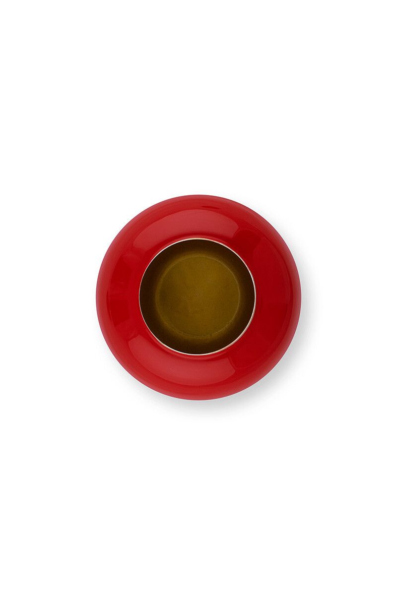 Pip Studio - Mini Vaso Ovale in metallo Rosso 14 cm