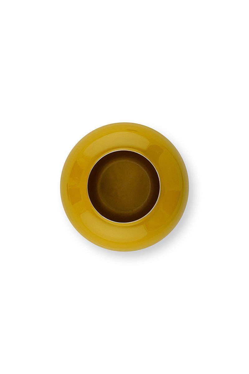 Pip Studio - Mini Vaso Ovale in metallo Giallo 14 cm