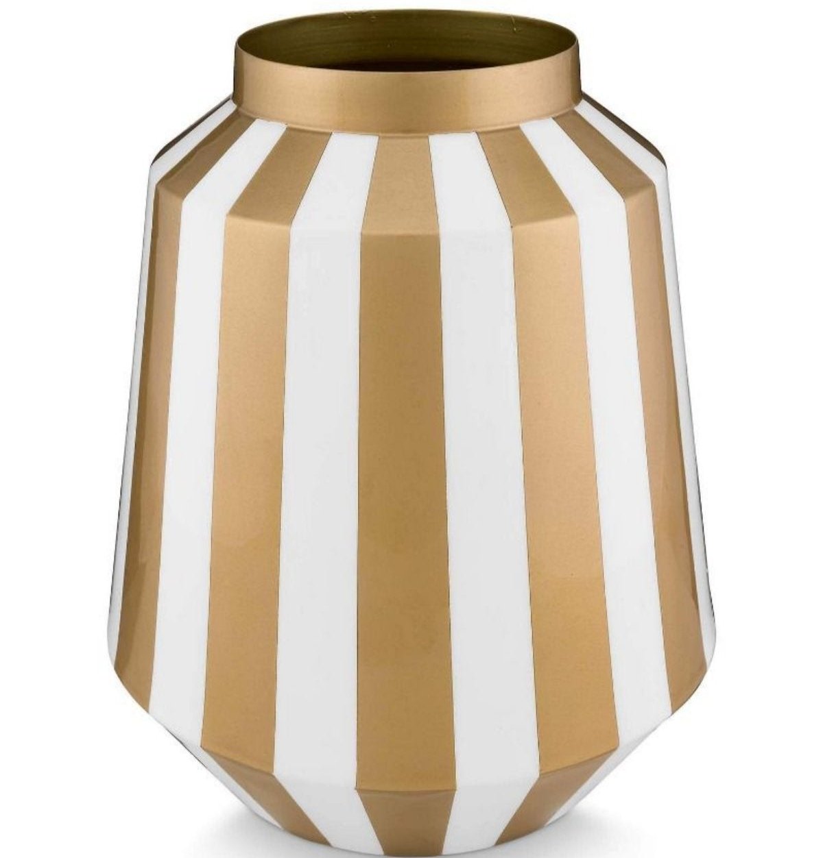 Pip Studio - vaso strisce di metallo bianco oro 29cm