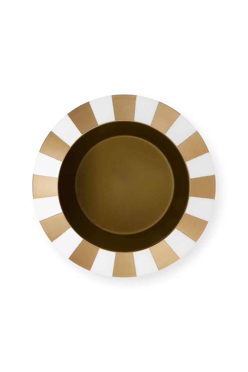 Pip Studio - vaso strisce di metallo bianco oro 29cm