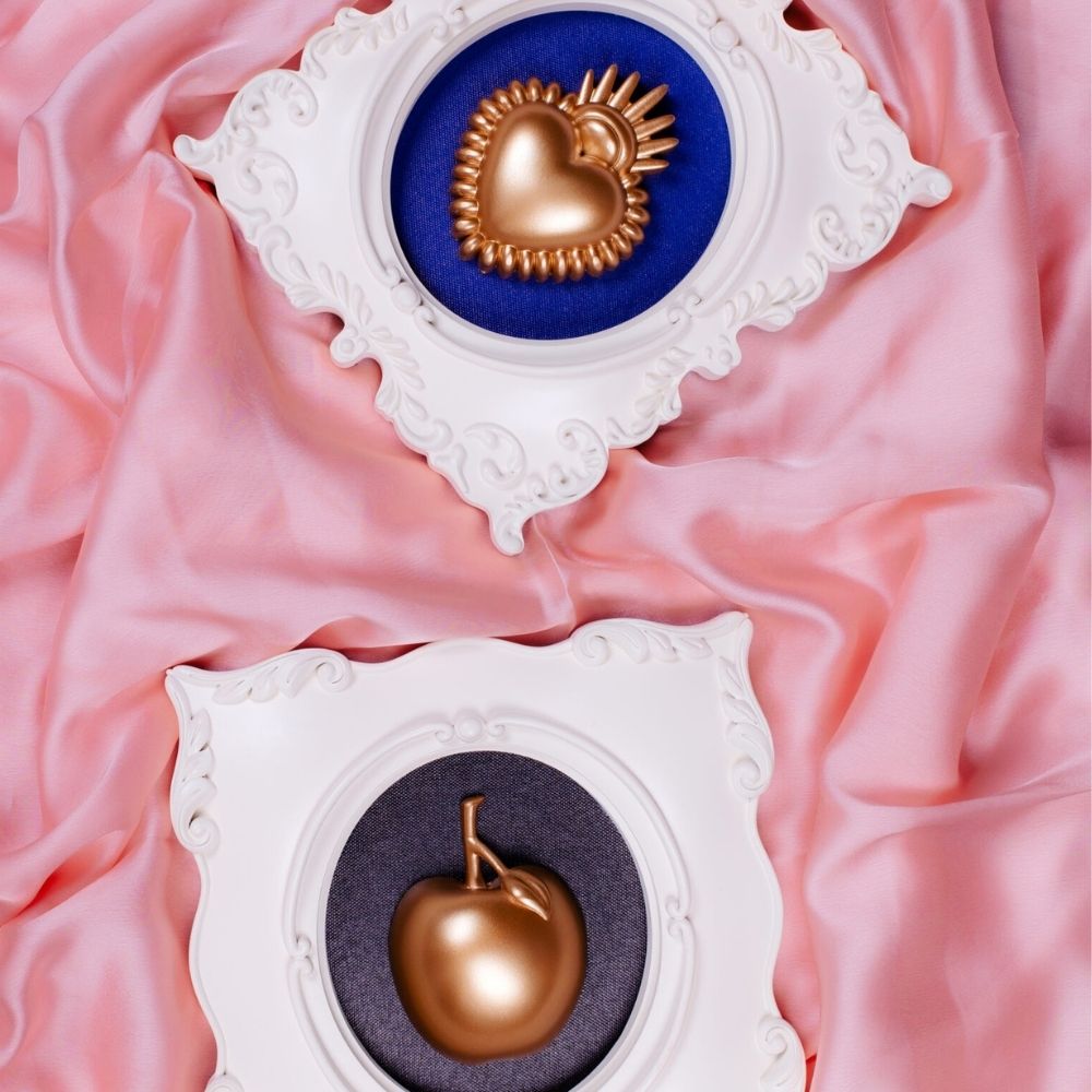 Blogo Firenze - frame quadro decorativo Heart Gold 19,5 cm x 25 cm