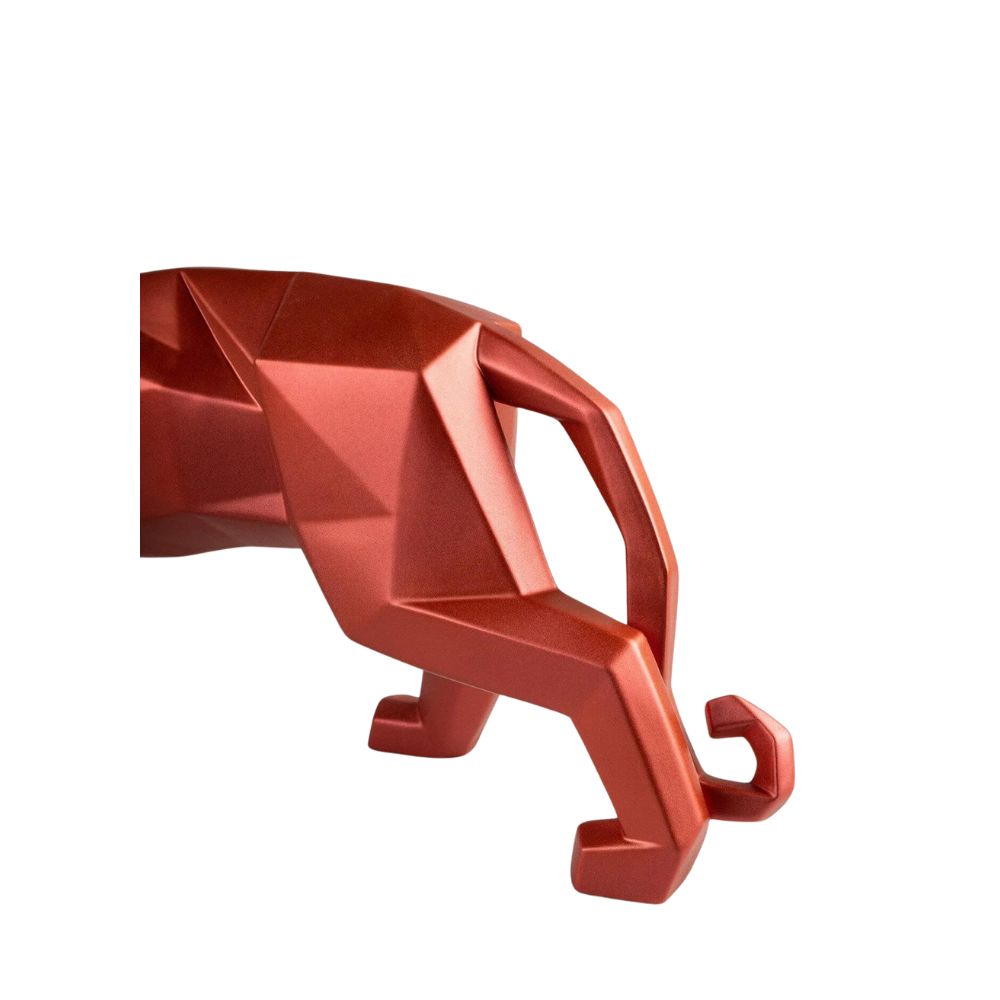 Lladrò - scultura figura pantera origami rossa 19cm