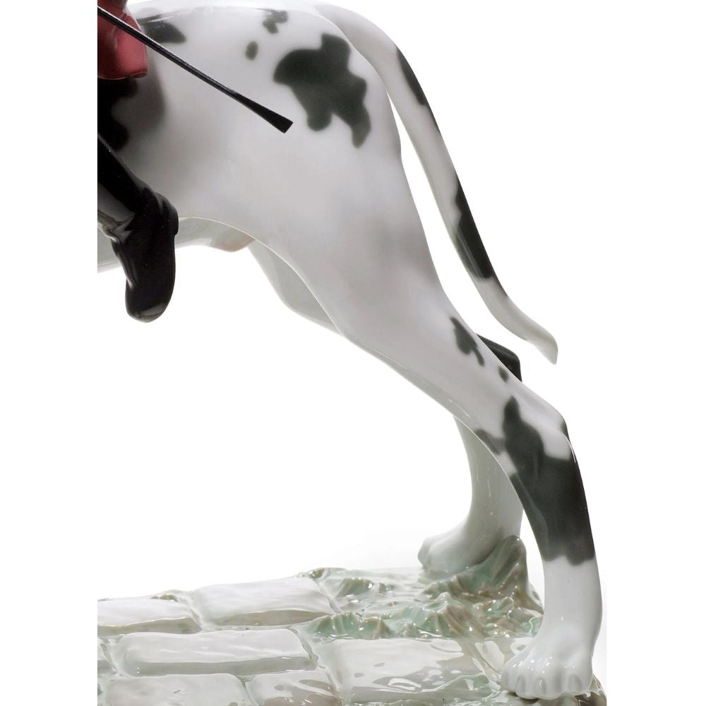 Lladrò - scultura figura piccola amazzone su alano 27cm