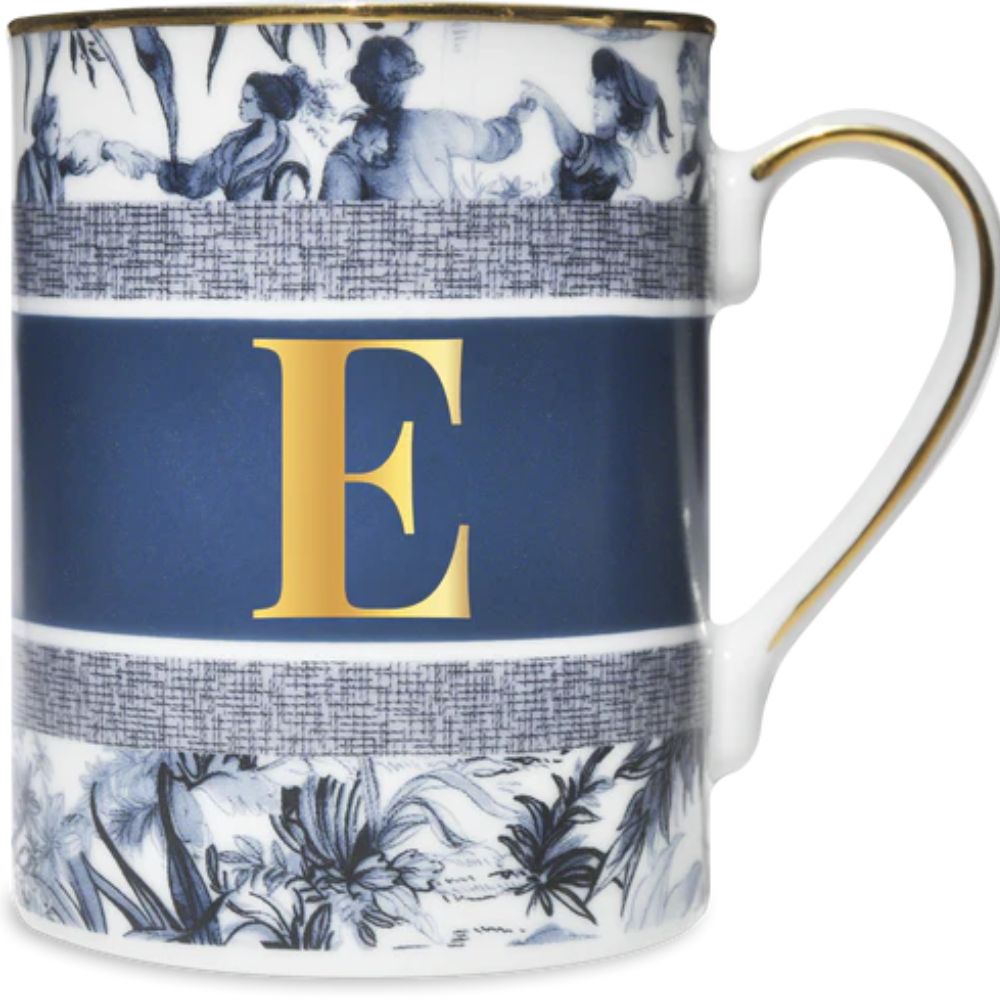 Baci Milano - Tazza in Porcellana con Lettera Alfabeto - Varie Lettere