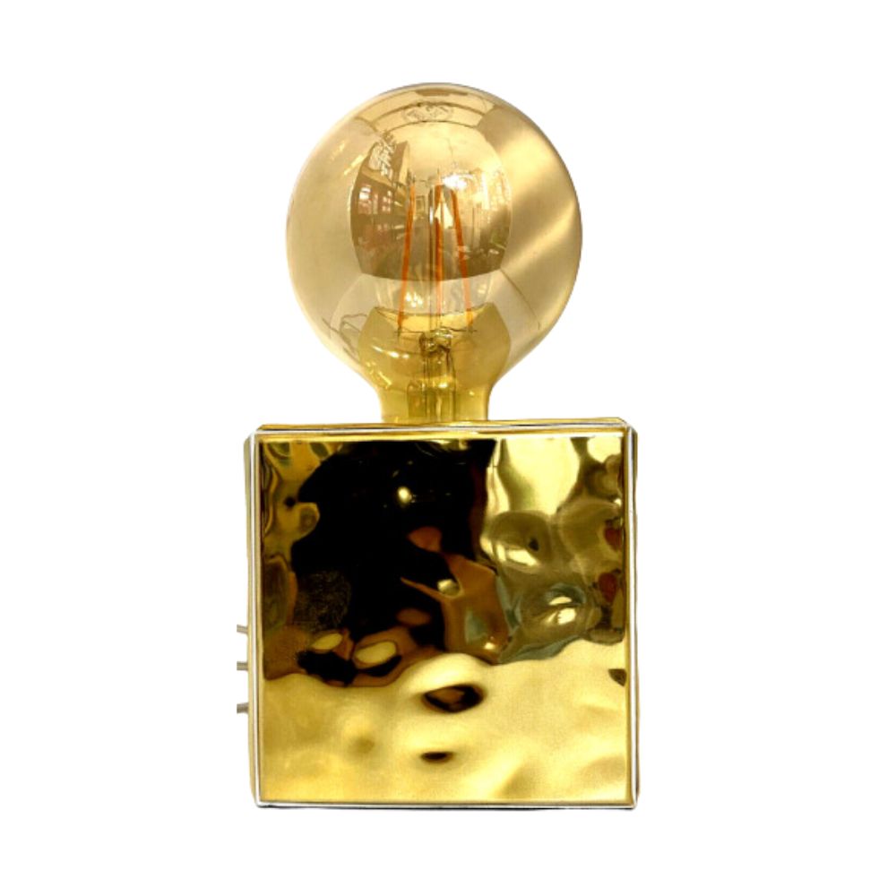 Sequenze - Lampada da Tavolo Cubo Linea Wol Gold 10x15 cm