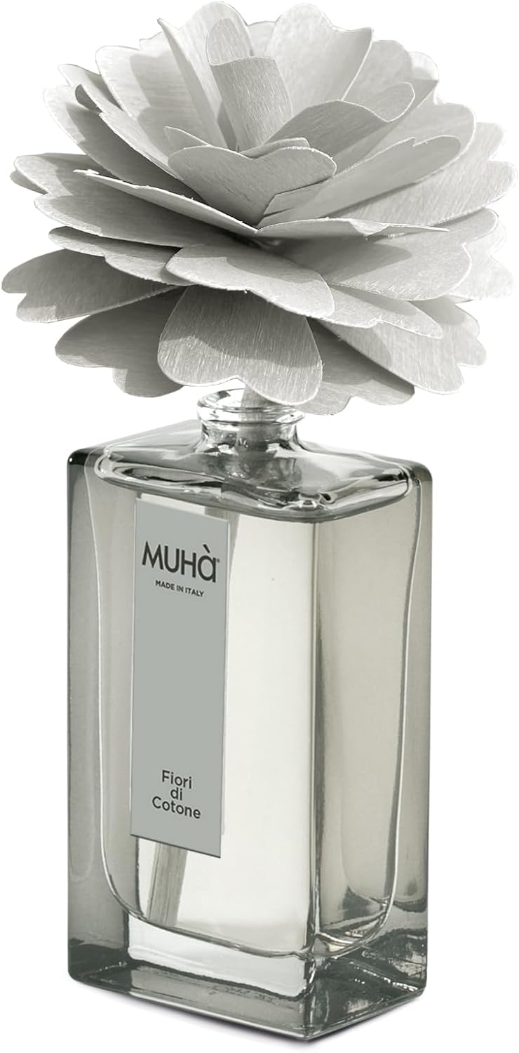 Muhà - profumatore d'ambiente peonia diffuser - fior di cotone 100 ml