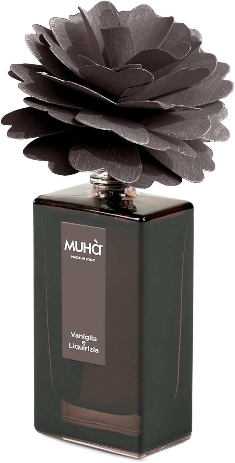 Muhà - profumatore d'ambiente peonia diffuser - vaniglia e liquirizia 100 ml