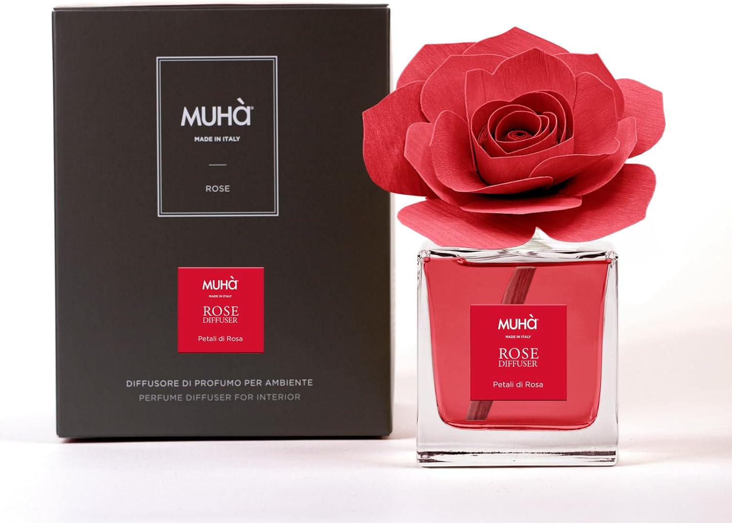 Muhà - profumatore d'ambiente rosa diffuser - petali di rosa 100ml