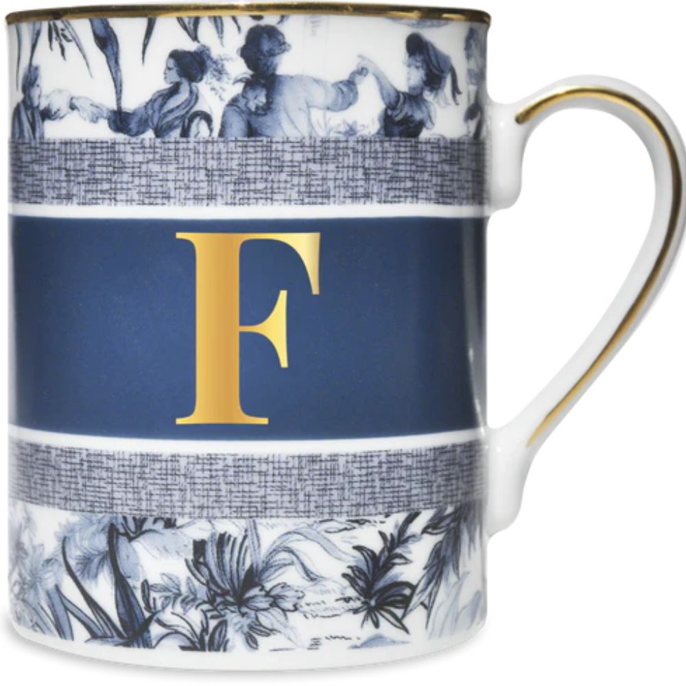 Baci Milano - Tazza in Porcellana con Lettera Alfabeto - Varie Lettere