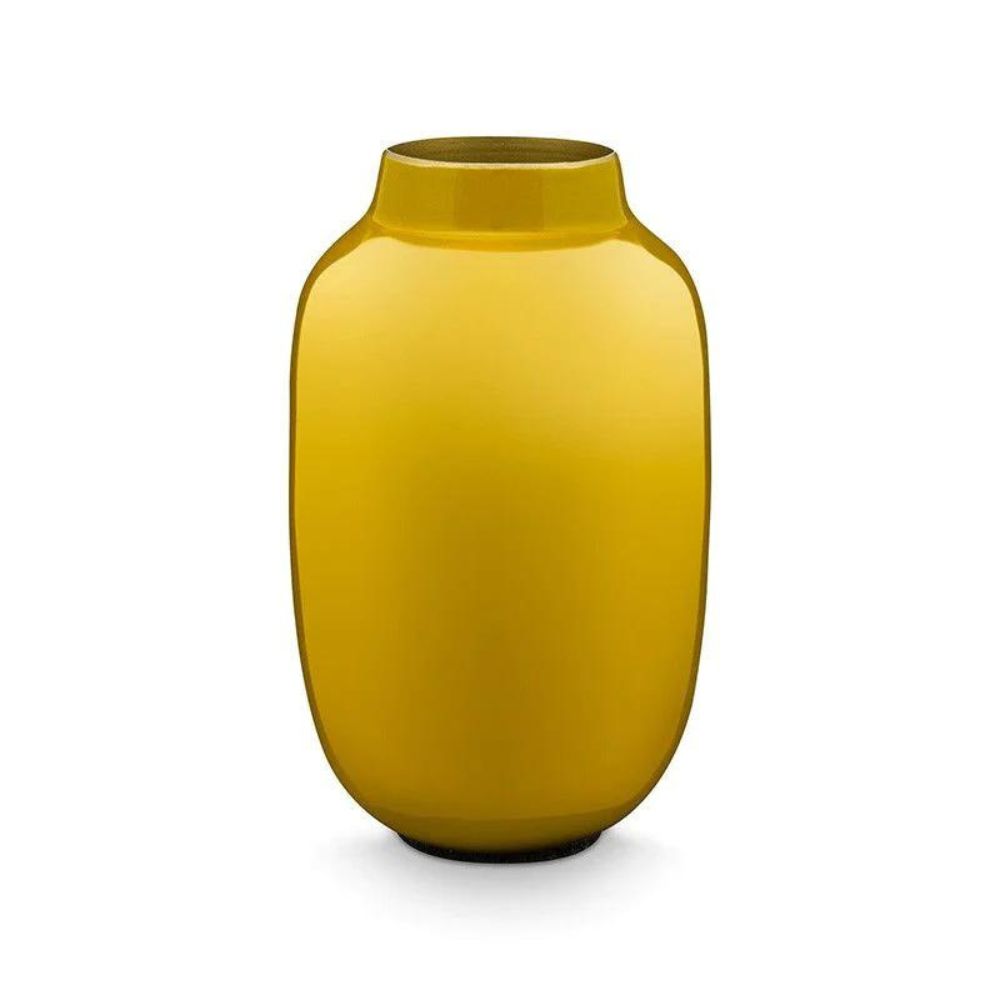 Pip Studio - Mini Vaso Ovale in metallo Giallo 14 cm