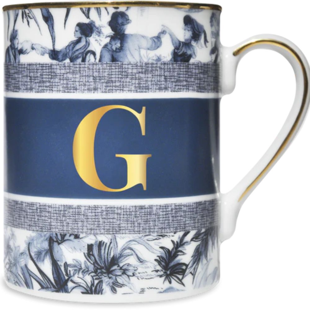 Baci Milano - Tazza in Porcellana con Lettera Alfabeto - Varie Lettere