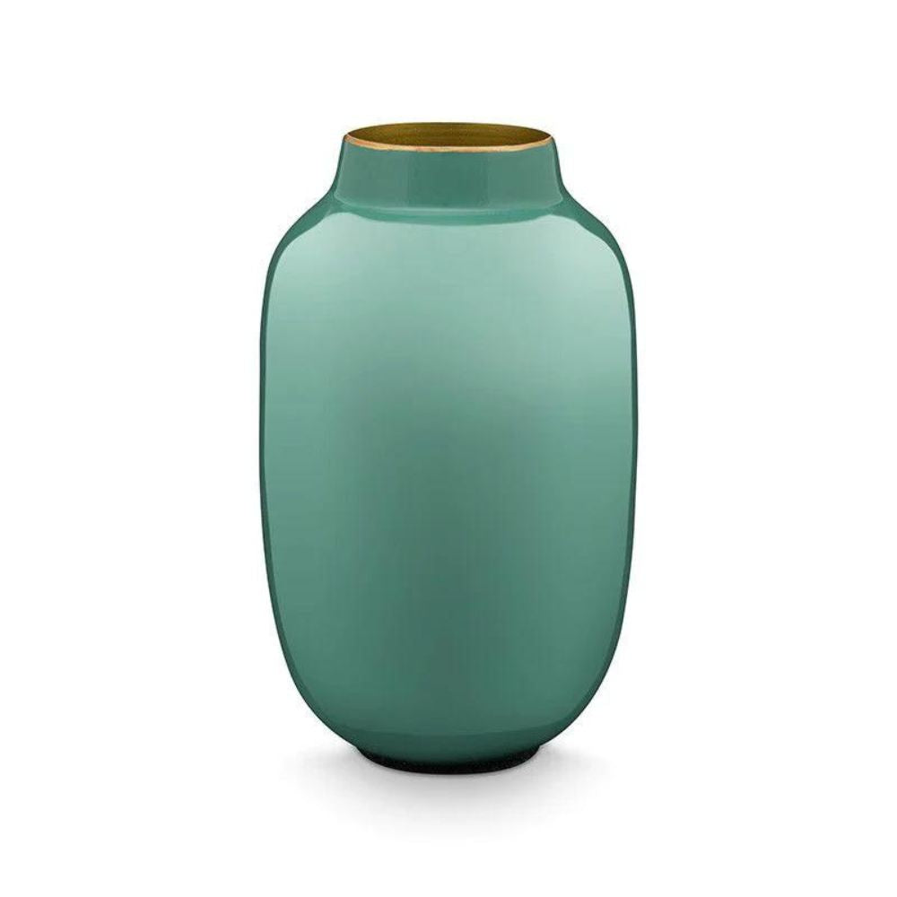 Pip Studio - Mini Vaso Ovale in metallo Blu 14 cm