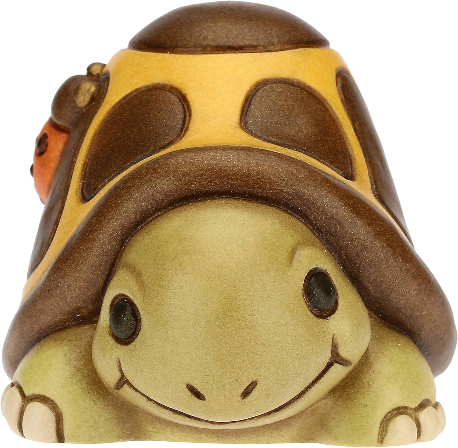 Thun - Tartaruga con Coccinella Portafortuna collezione Home Sweet Home in ceramica - 7,3 x 6,1 x 5,3 h cm