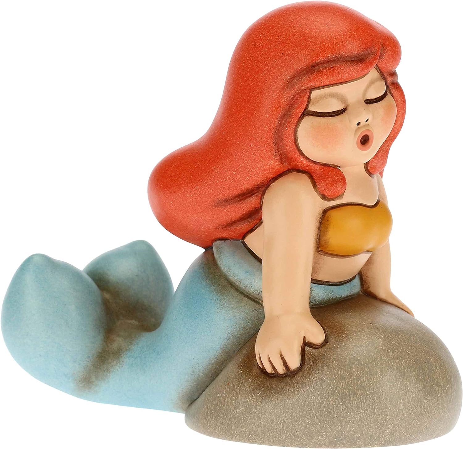 Thun - sirena magica esploratrice con capelli rossi in ceramica - 5,2 x 5,6 x 7 h cm