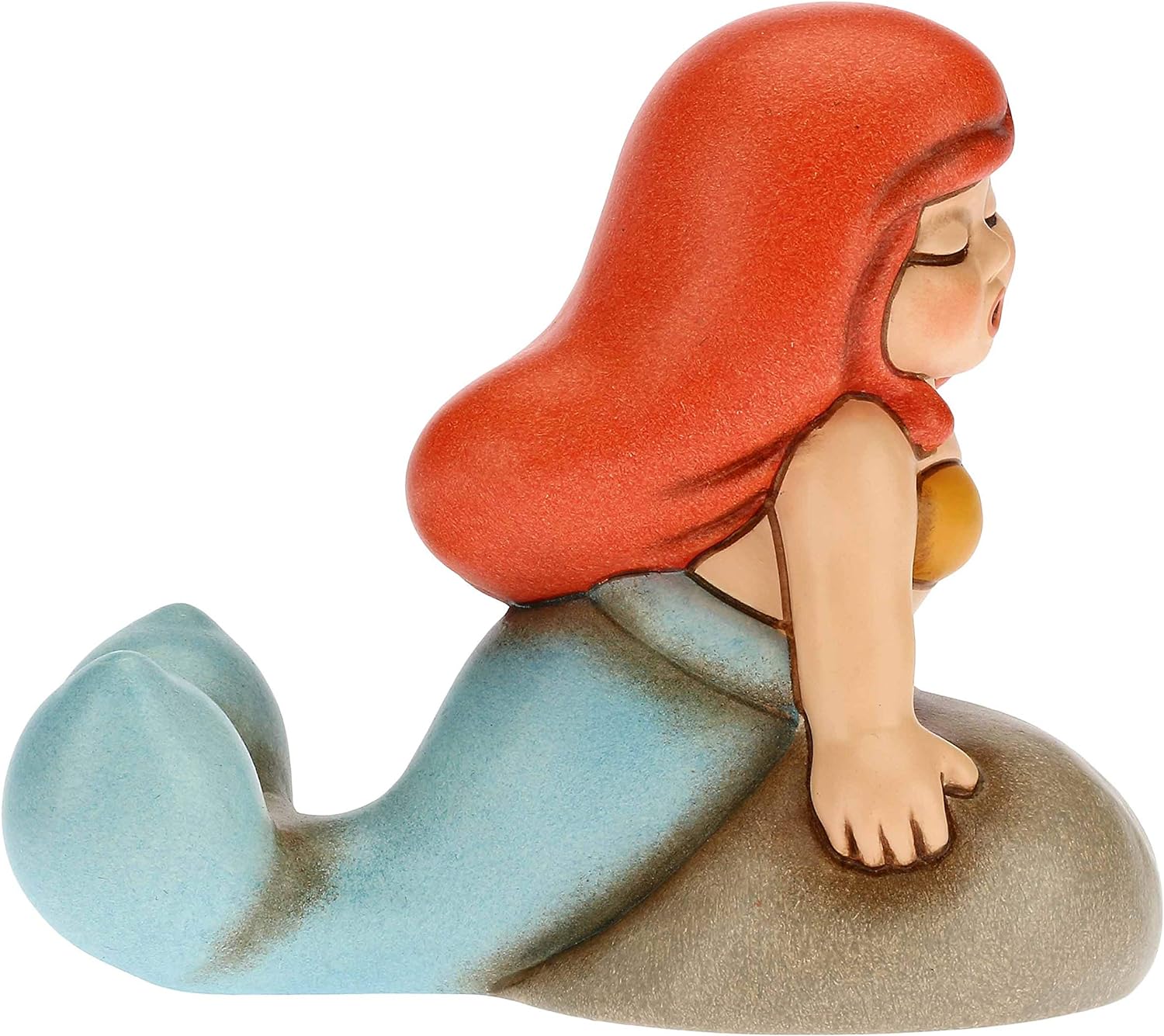 Thun - sirena magica esploratrice con capelli rossi in ceramica - 5,2 x 5,6 x 7 h cm