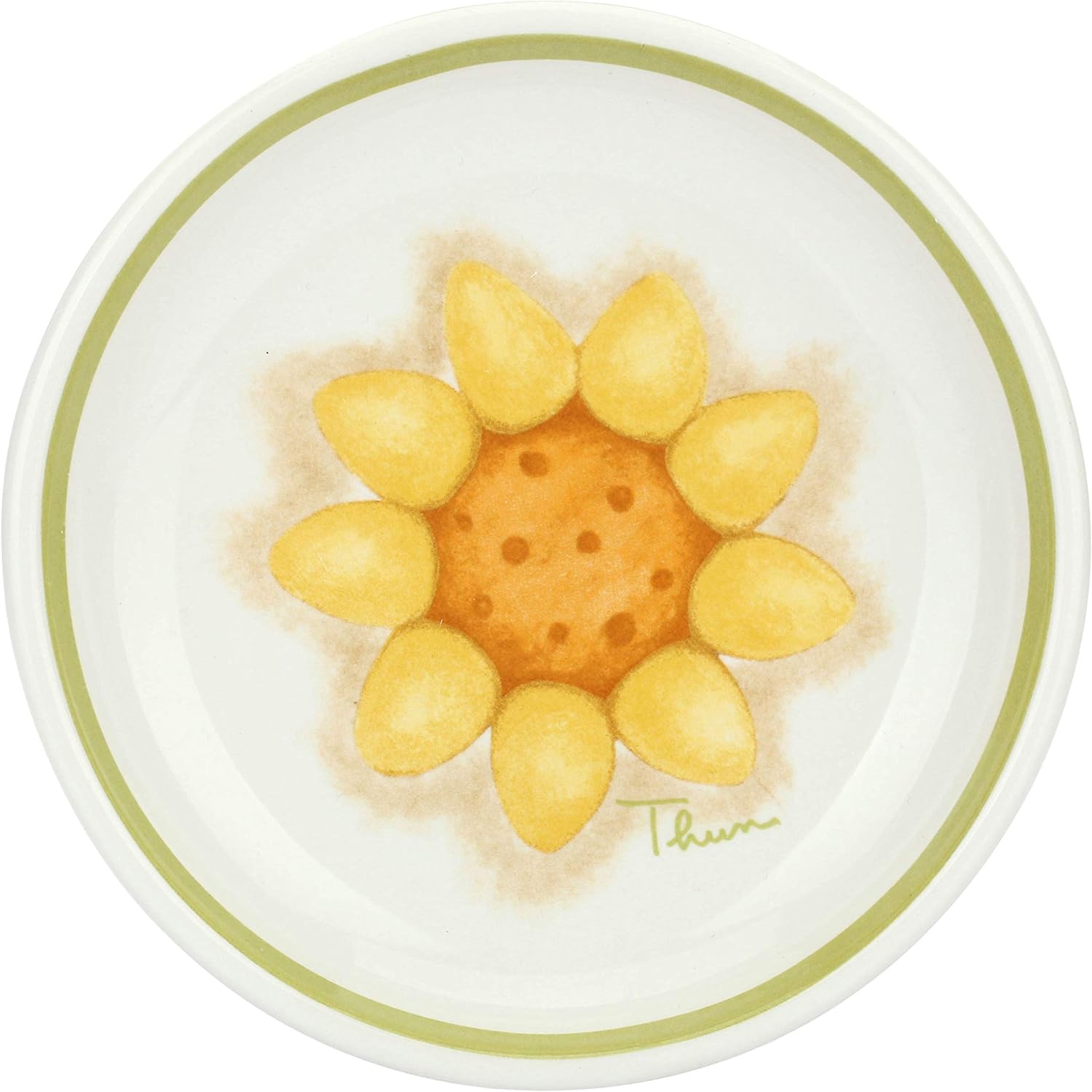 Thun - porta saponetta country con girasole in porcellana ø 12 cm, 3 cm h