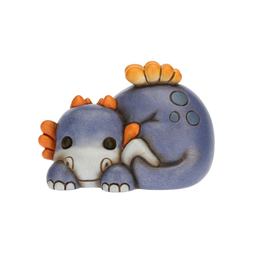 Thun - statua draghetto blu coccolone in ceramica 12cm - Senza Scatolo