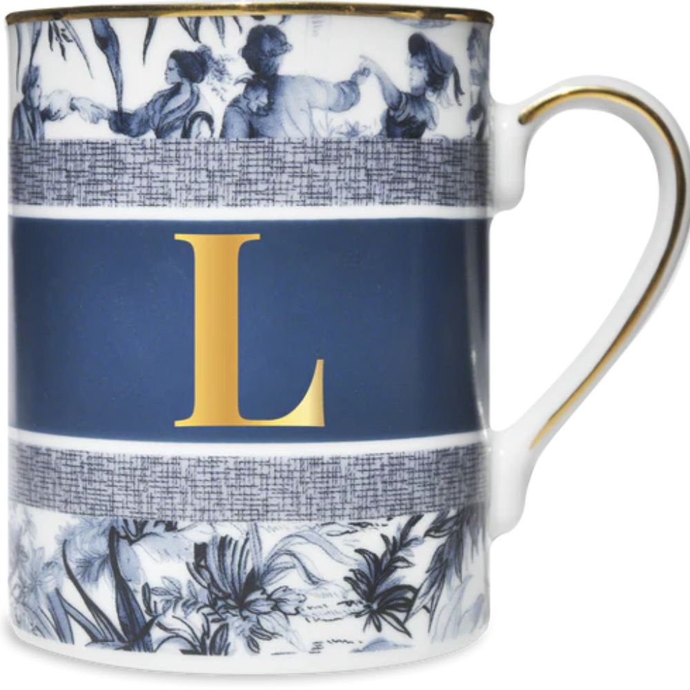 Baci Milano - Tazza in Porcellana con Lettera Alfabeto - Varie Lettere