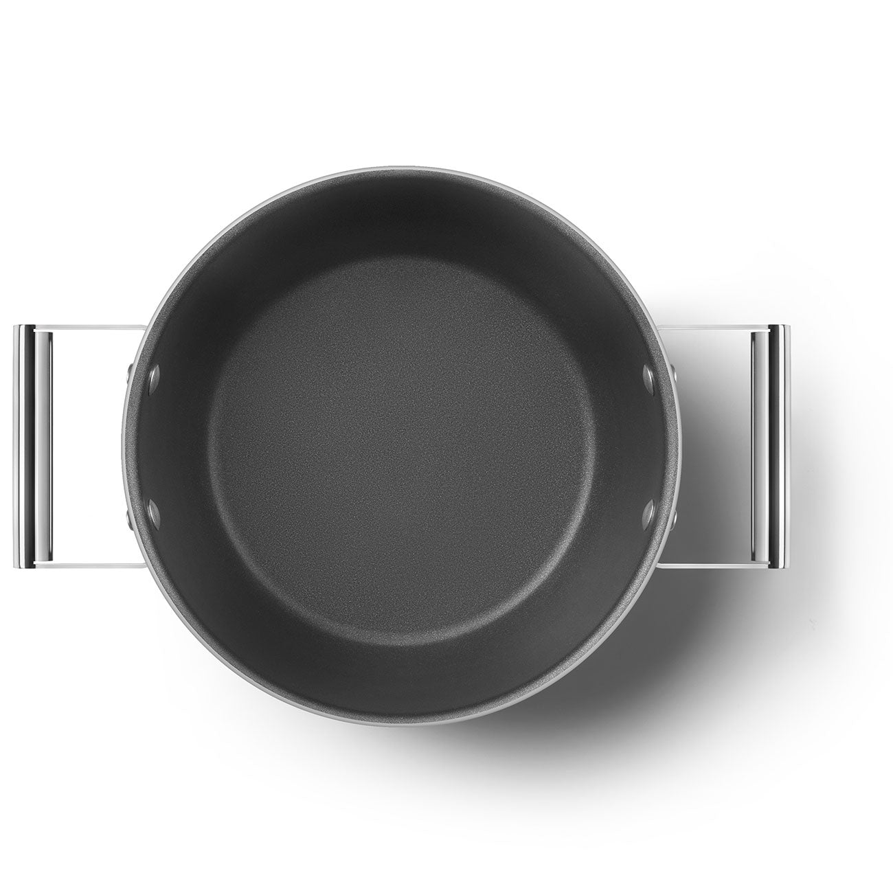 Smeg – casseruola antiaderente con due manici e coperchio stile anni 50, 24 cm