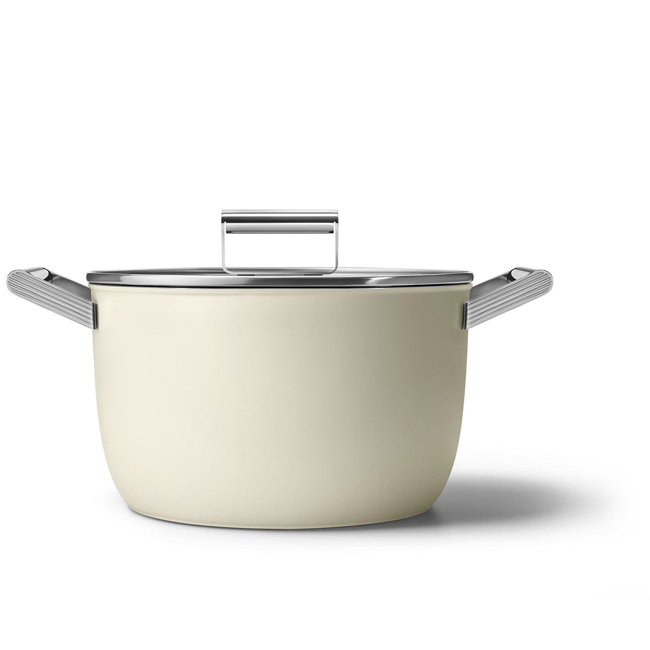 Smeg – casseruola antiaderente con due manici e coperchio stile anni 50, 26 cm