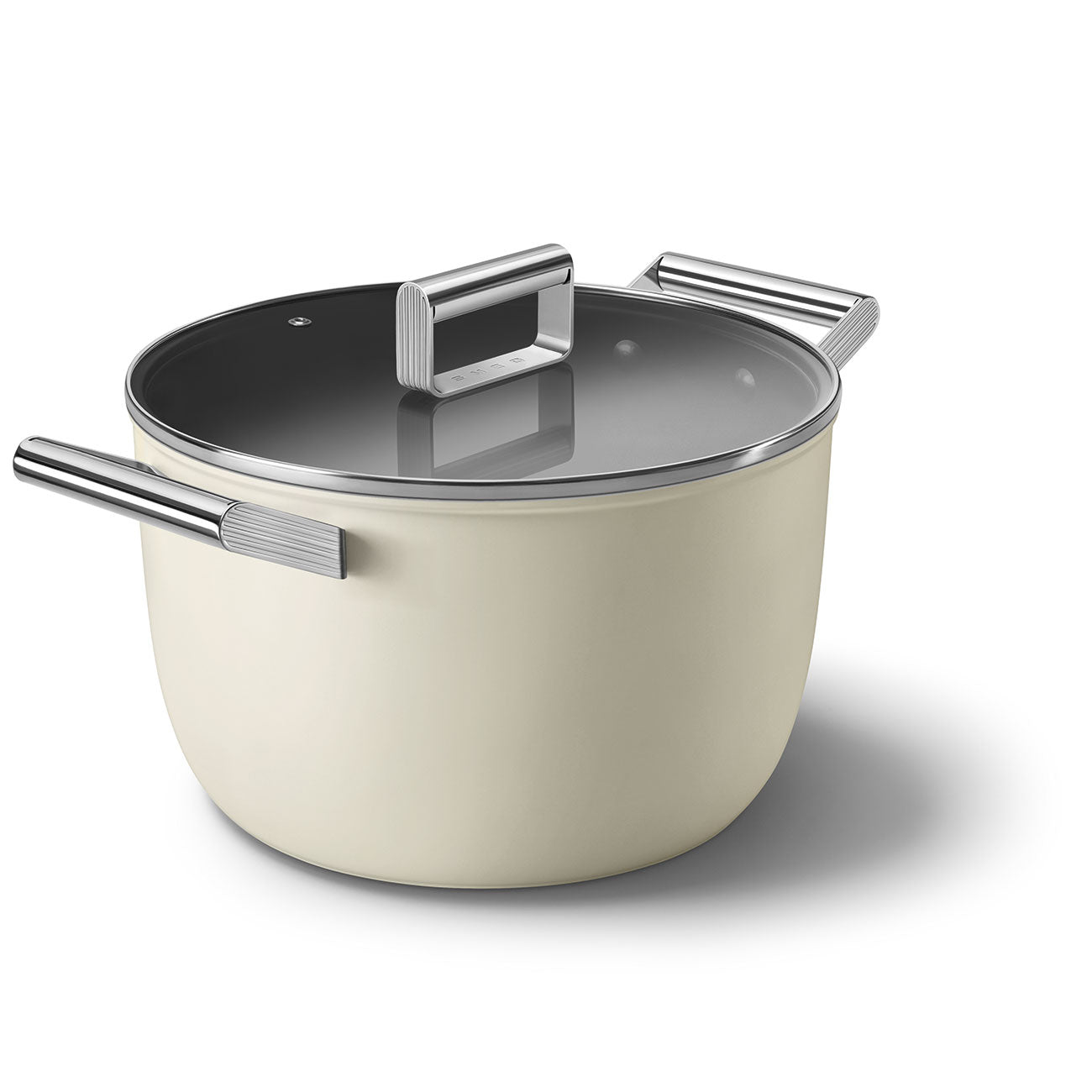 Smeg – casseruola antiaderente con due manici e coperchio stile anni 50, 26 cm
