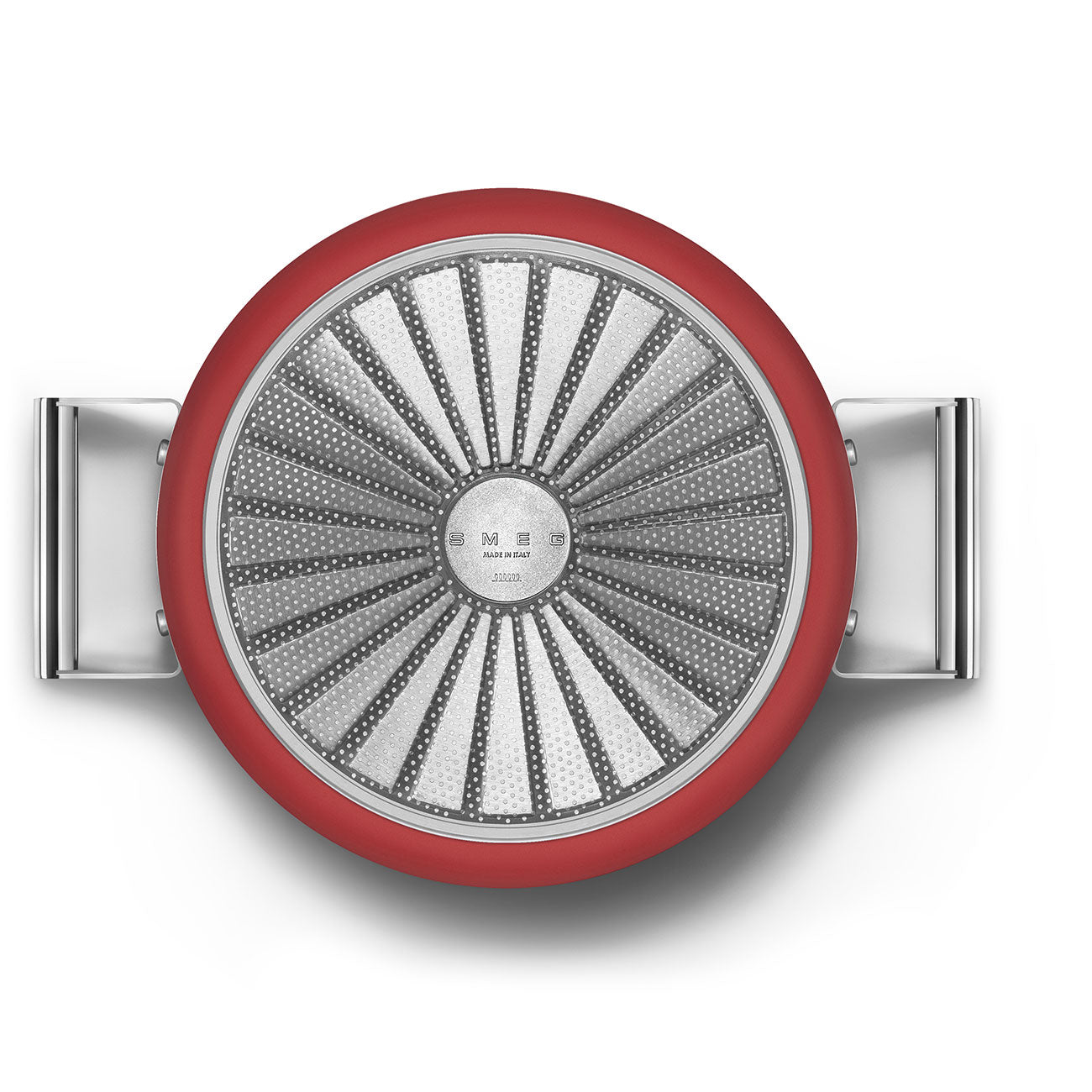 Smeg – casseruola antiaderente con due manici e coperchio stile anni 50, 26 cm