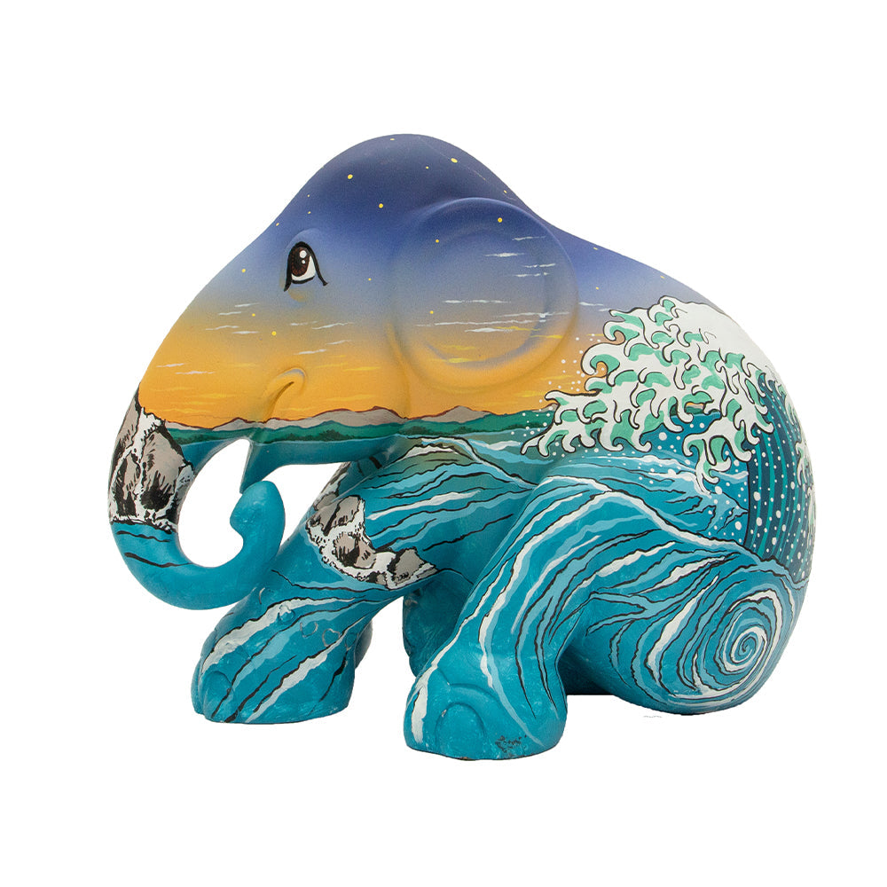 Elephant parade - statua elefante seduto marea serale 10cm