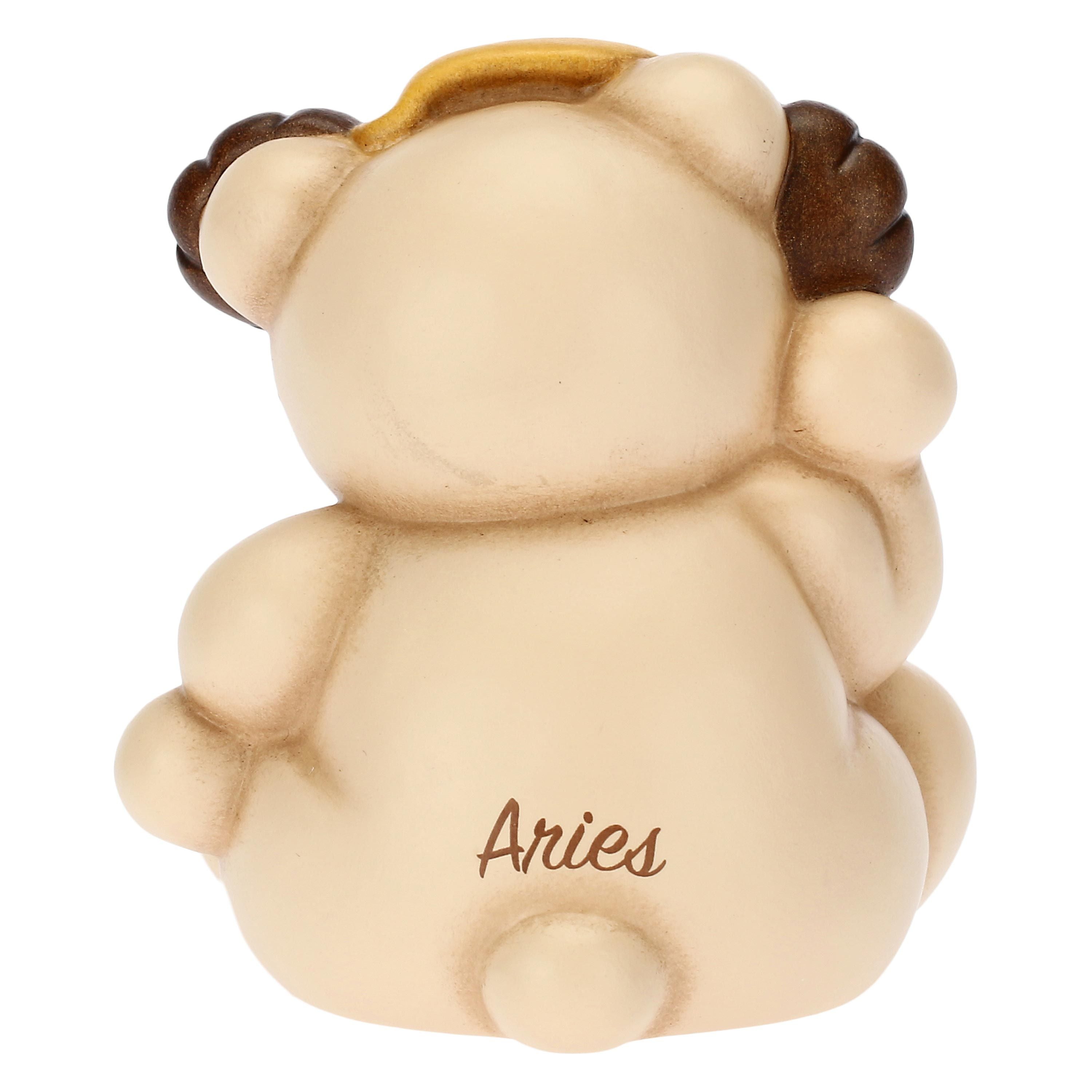 Thun - icona Ariete zodiaco Teddy Stars in ceramica dipinta a mano 6,5x5,8x7,3 cm