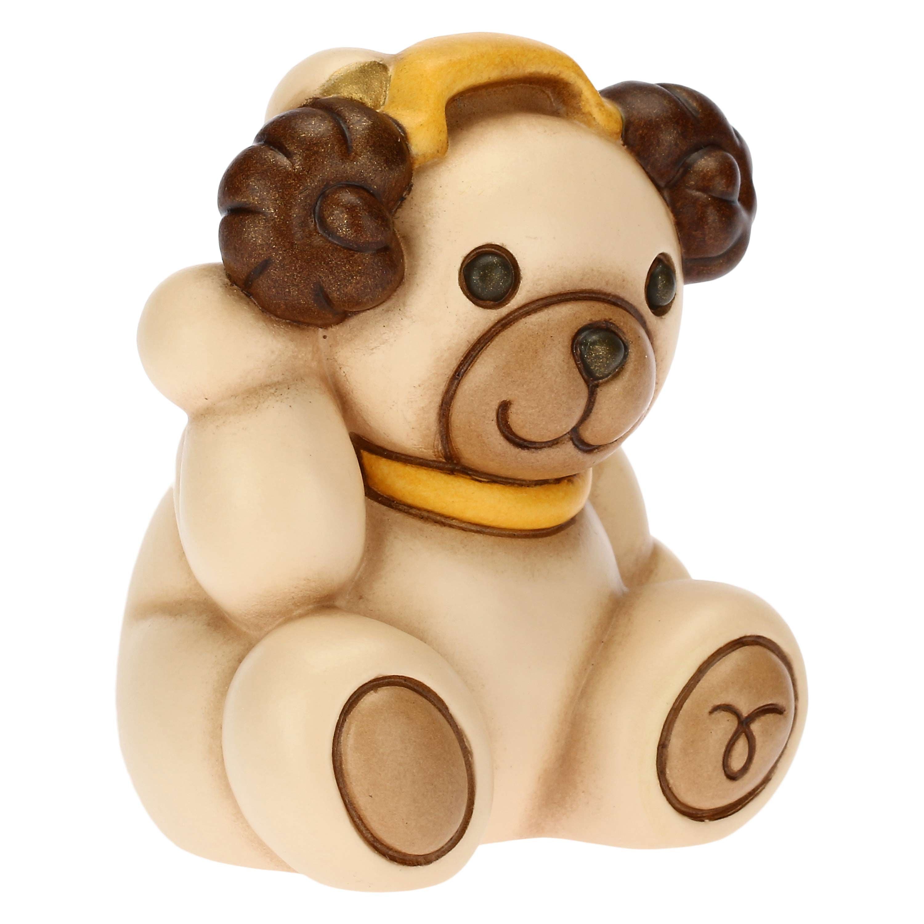Thun - icona Ariete zodiaco Teddy Stars in ceramica dipinta a mano 6,5x5,8x7,3 cm