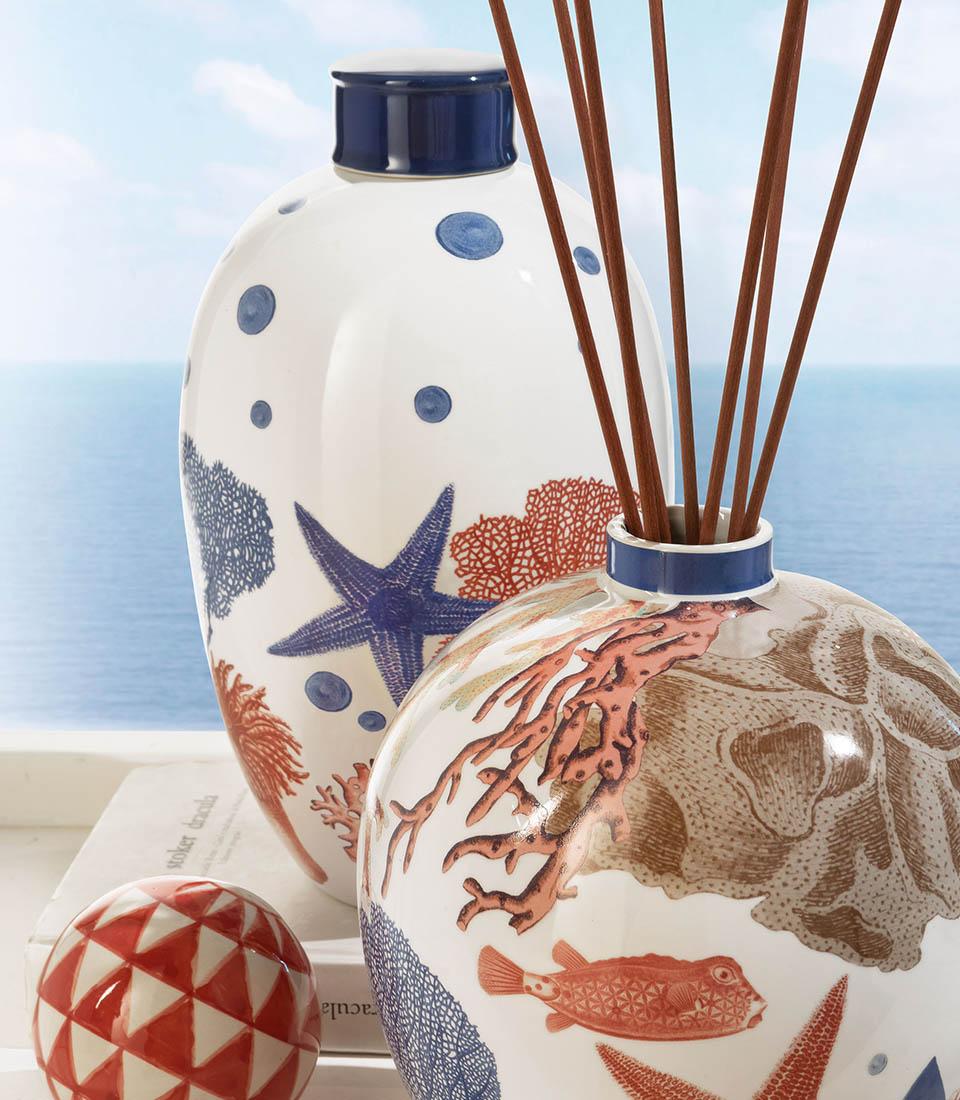 L'oca nera - profumatore ambiente naxos in ceramica con bastoncini profumazione esclusa 2 litri 15x25,5 cm