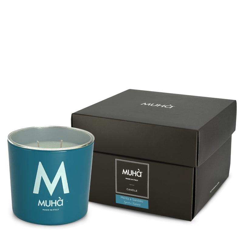 Muhà - candela Profumata in Vetro - Menta e Sandalo 270g