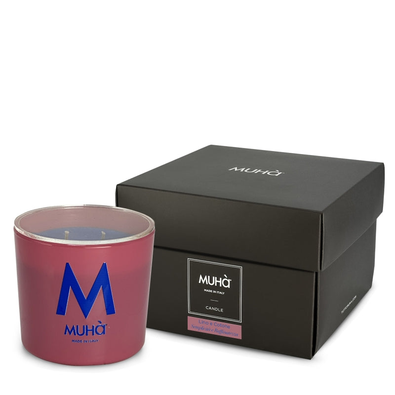 Muhà - candela Profumata in Vetro - Lino e Cotone 270g