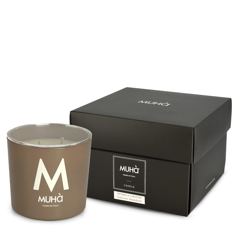 Muhà - candela Profumata in Vetro - Vaniglia e Liquirizia 270g
