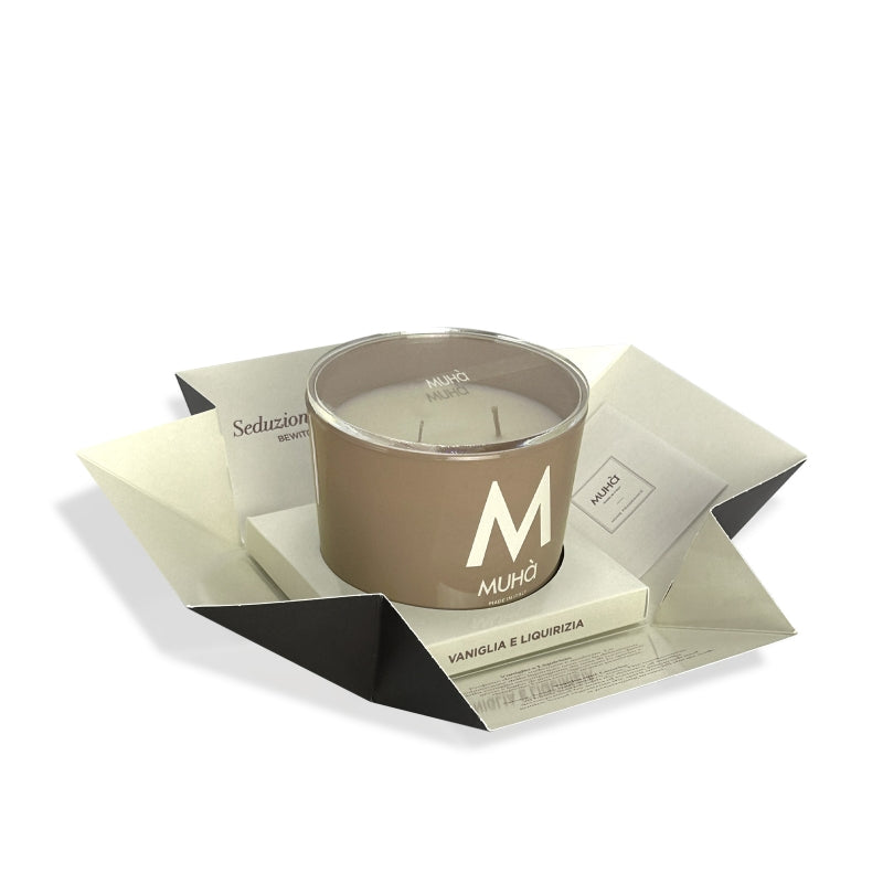 Muhà - candela Profumata in Vetro - Vaniglia e Liquirizia 270g