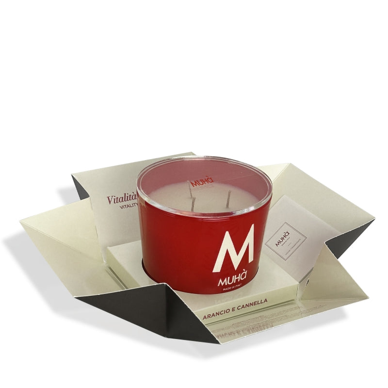 Muhà - candela Profumata in Vetro - Arancio e Cannella 500g