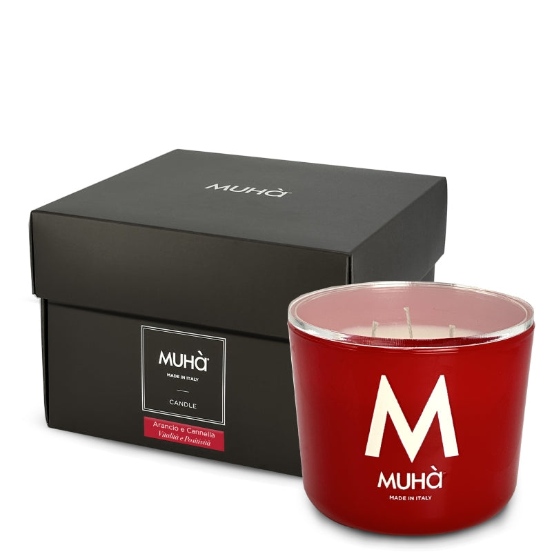 Muhà - candela Profumata in Vetro - Arancio e Cannella 500g