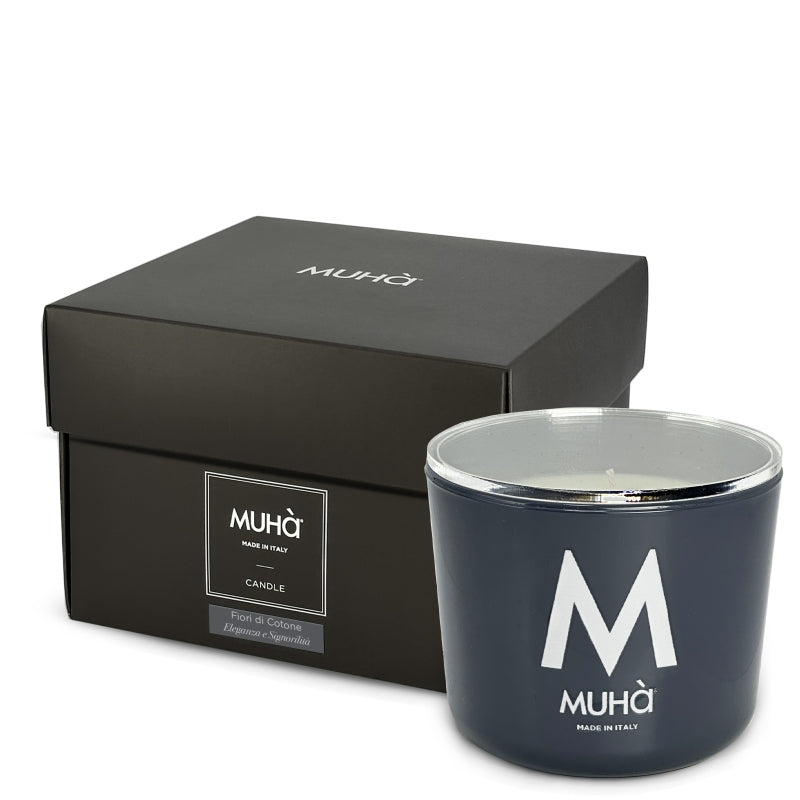 Muhà - candela Profumata in Vetro - Fiori di Cotone 500g