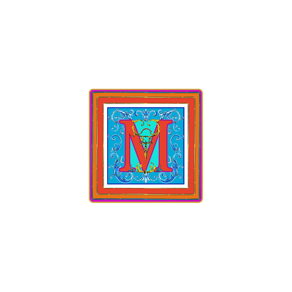 Baci Milano - svuotatasche in porcellana linea Ortigia alfabeto 15x15cm