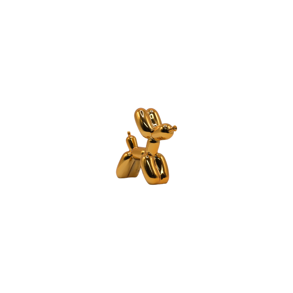 Mamime pet - statua cane palloncino in piedi arancione 7cm