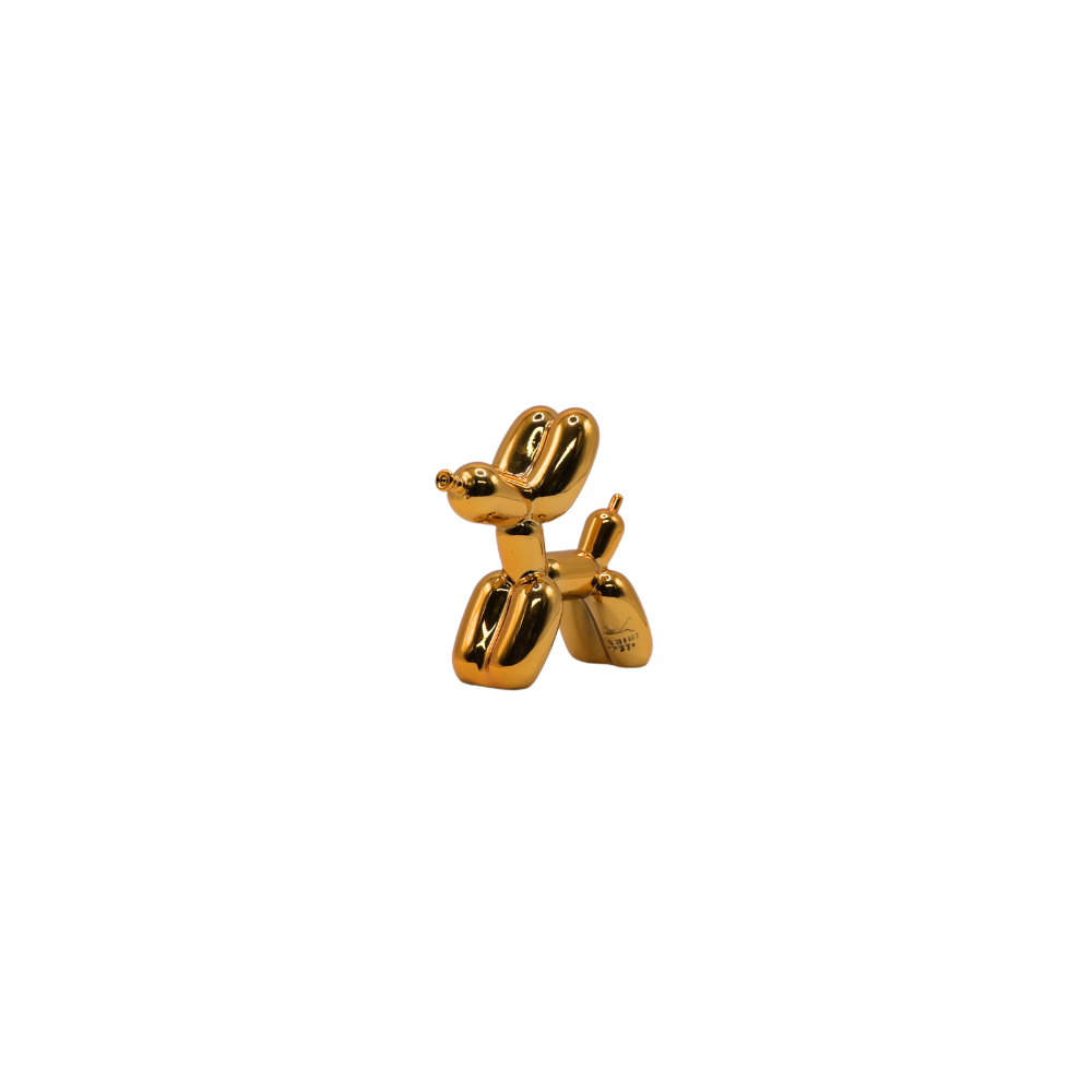 Mamime pet - statua cane palloncino in piedi arancione 7cm