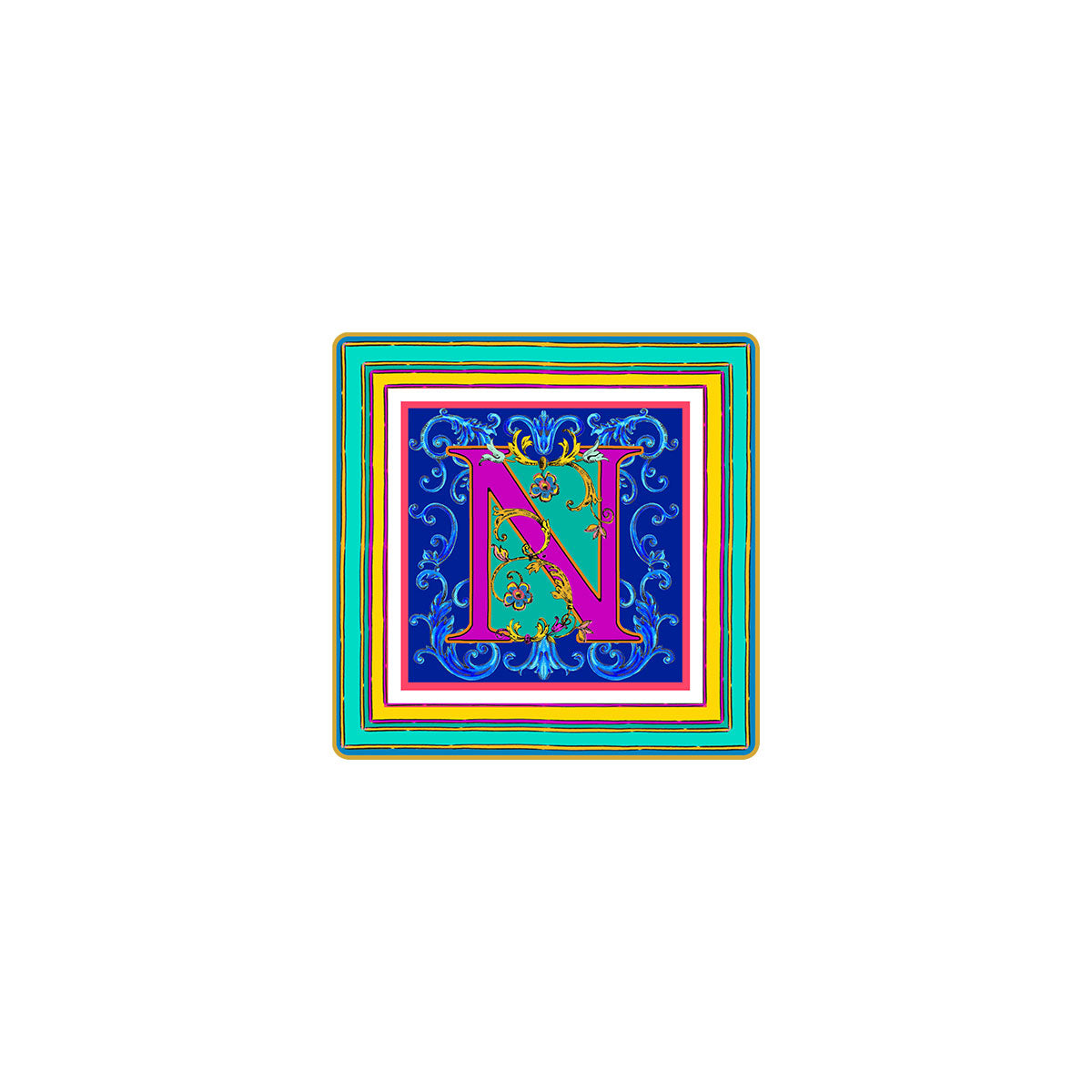 Baci Milano - svuotatasche in porcellana linea Ortigia alfabeto 15x15cm