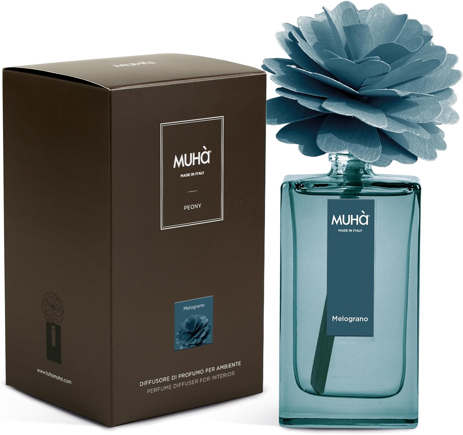 Muhà - profumatore d'ambiente peonia diffuser - melograno 100ml