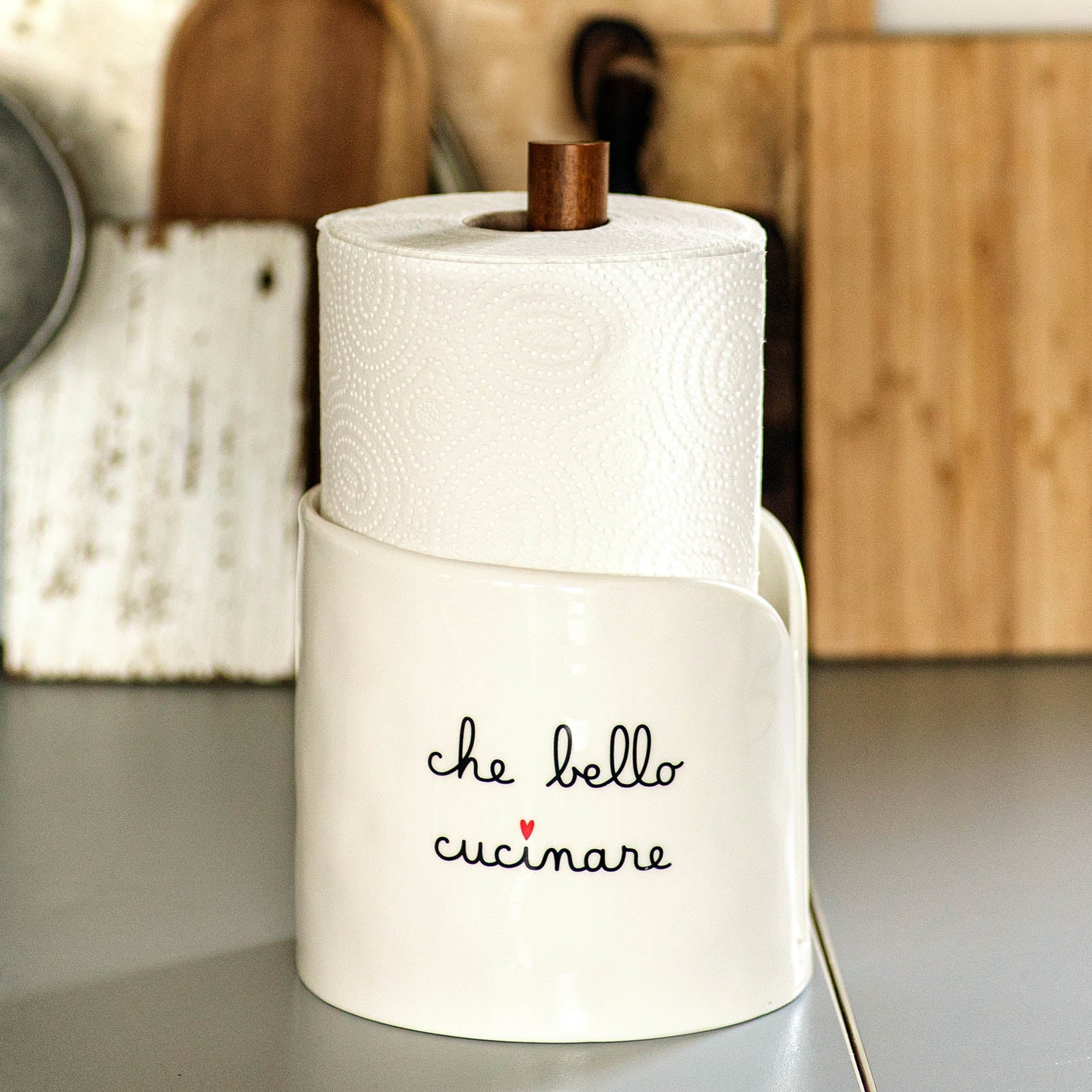Simple day - Portarotolo da cucina Che bello cucinare D15.5xH26.5 cm