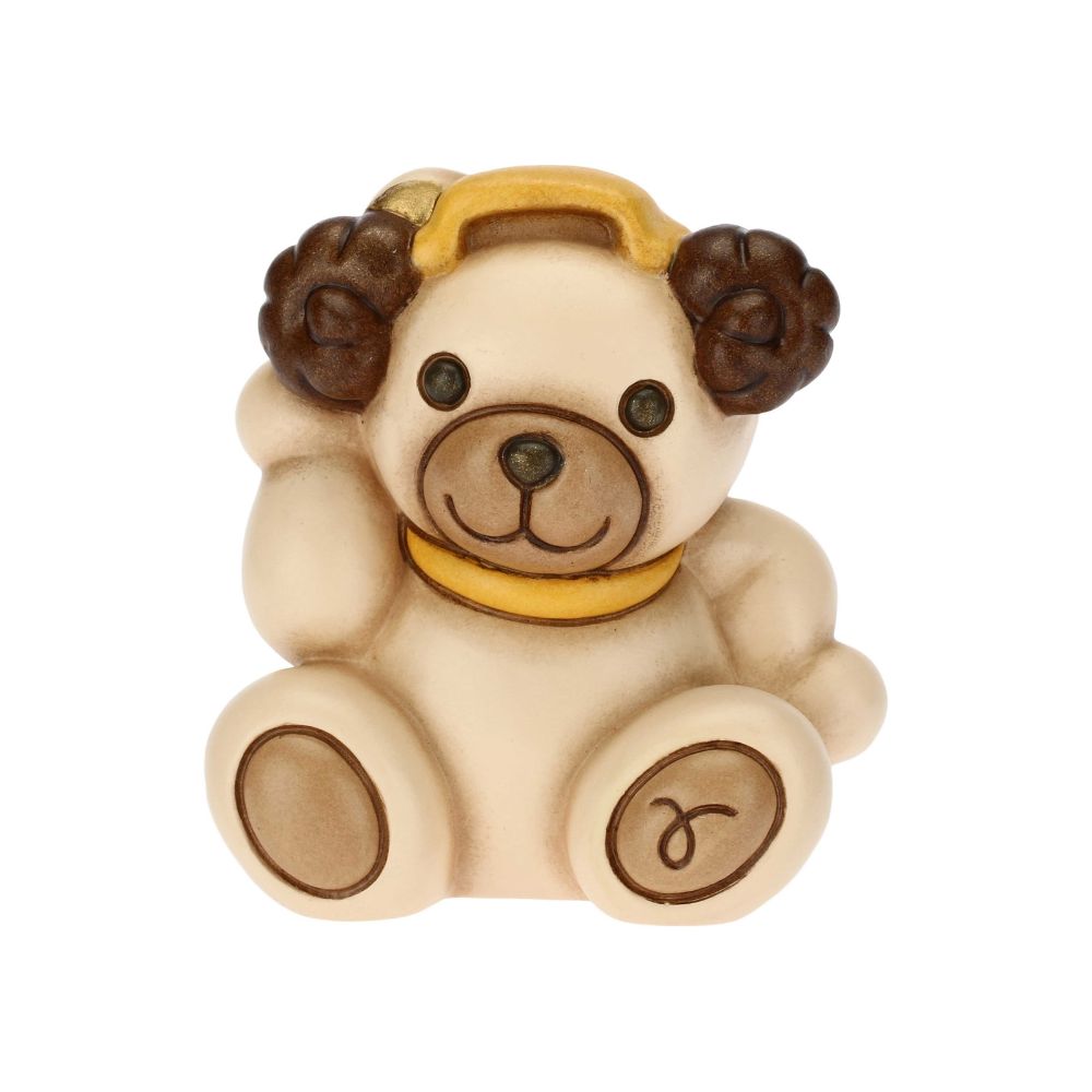 Thun - icona Ariete zodiaco Teddy Stars in ceramica dipinta a mano 6,5x5,8x7,3 cm