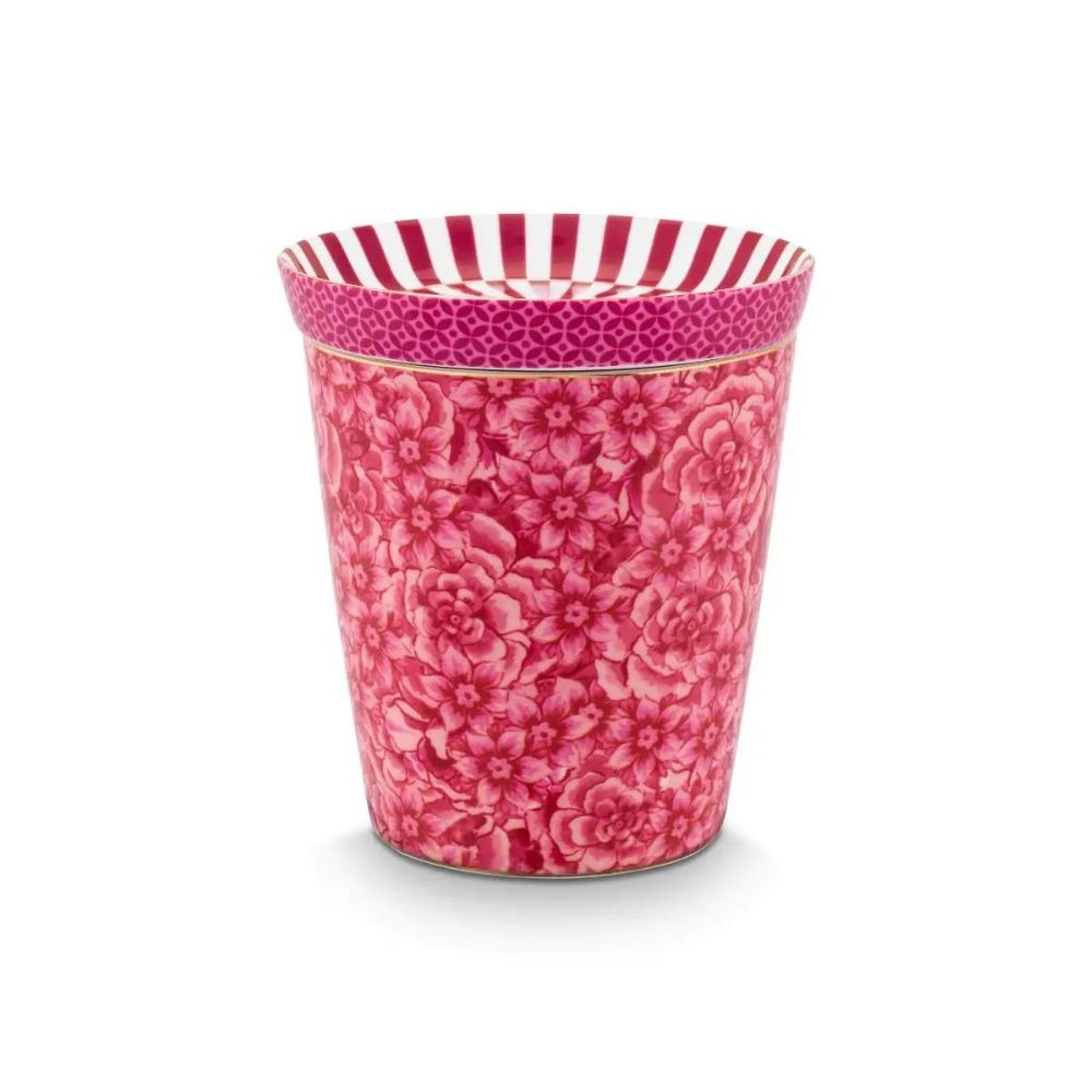 Pip Studio - mug senza manico royal flower con coperchio in porcellana - 230ml