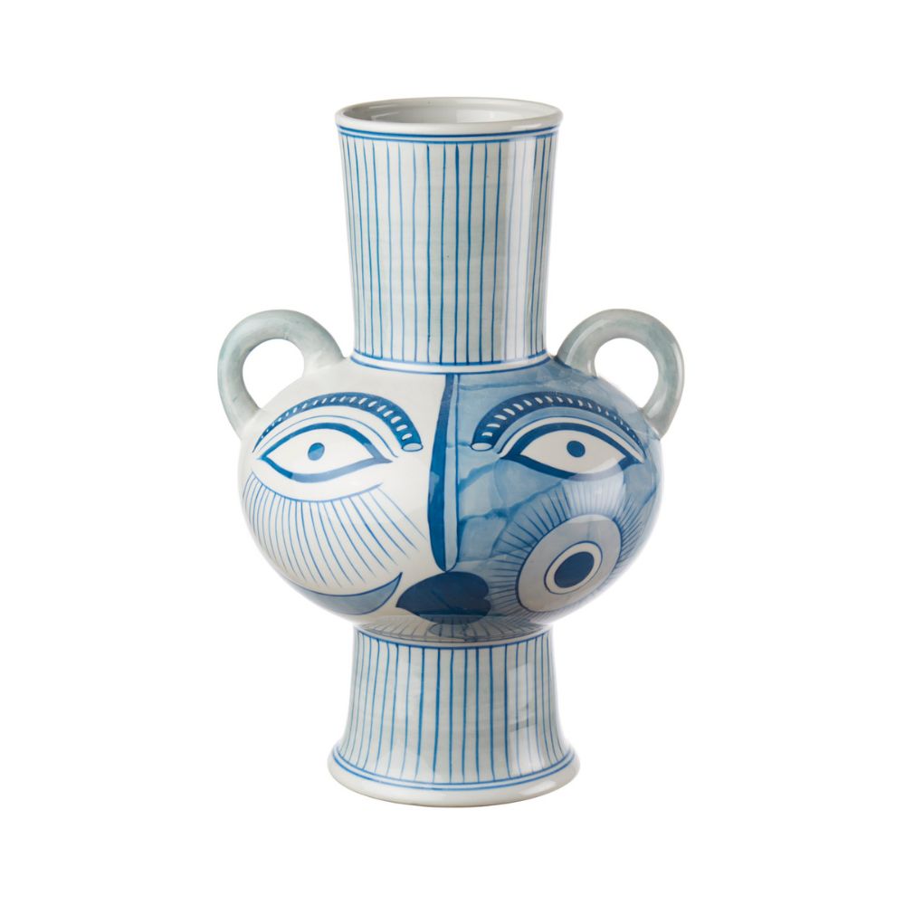 L'oca nera - vaso alto medio in porcellana con manici 25x23x36 cm