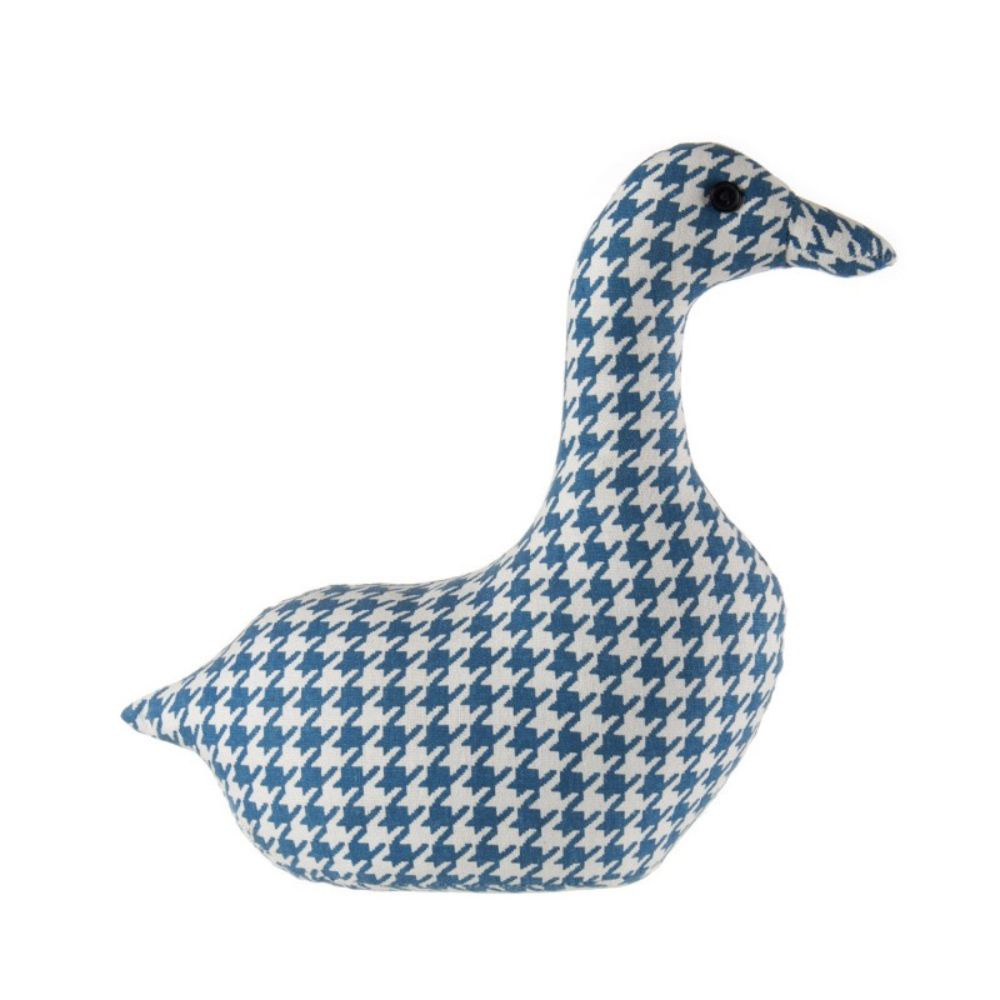 L'oca nera - fermaporte in tessuto pied de poule 29cm x 12cm x 28cmh