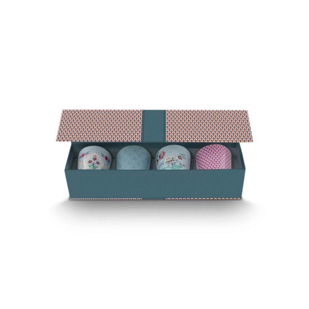 Pip Studio - Oriental Flower Festival Giftset 4 Tazze senza manico Blu 230 ml